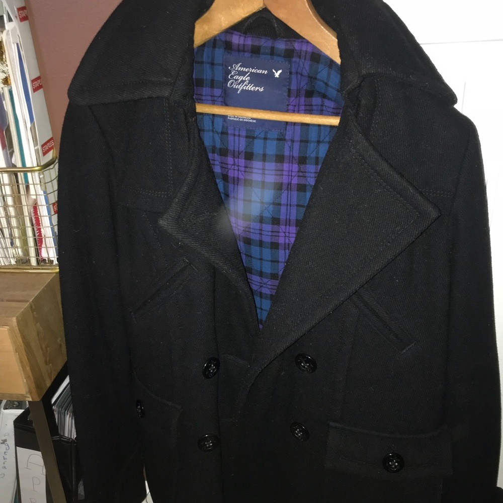 American Eagle Black Pea Coat